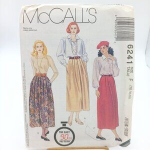 UNCUT Vintage McCalls 6241 Misses Skirt Sewing Pattern Sizes 16-20 1992